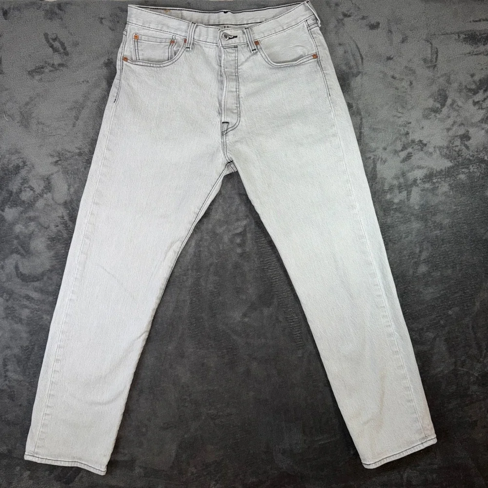 Mens 32x30 Levis 501 93 Straight Leg Jeans Gray Excellent Button Fly Denim
